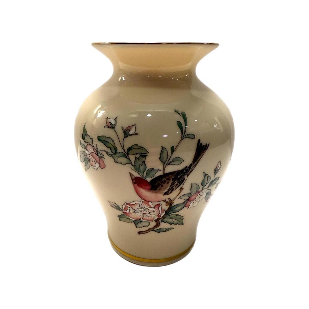 Vintage Lenox Serenade Bird 6” Porcelain Vase